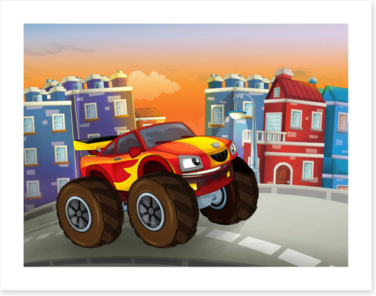 Monster truck in town