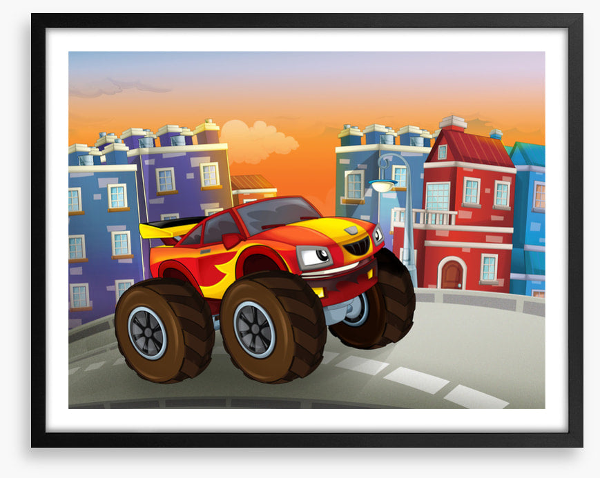 Monster truck in town