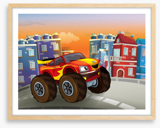 Monster truck in town