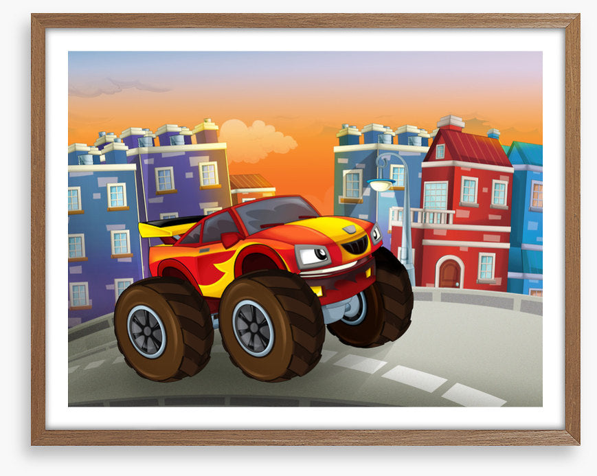 Monster truck in town