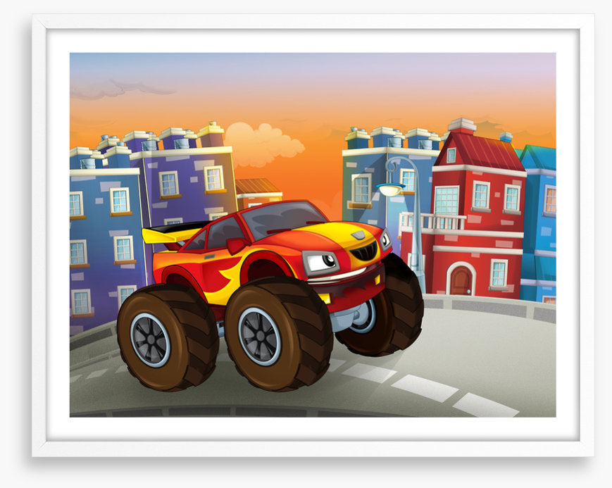 Monster truck in town