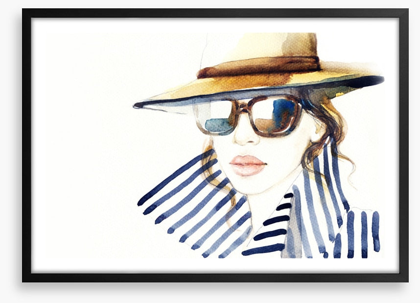 In nautical stripes