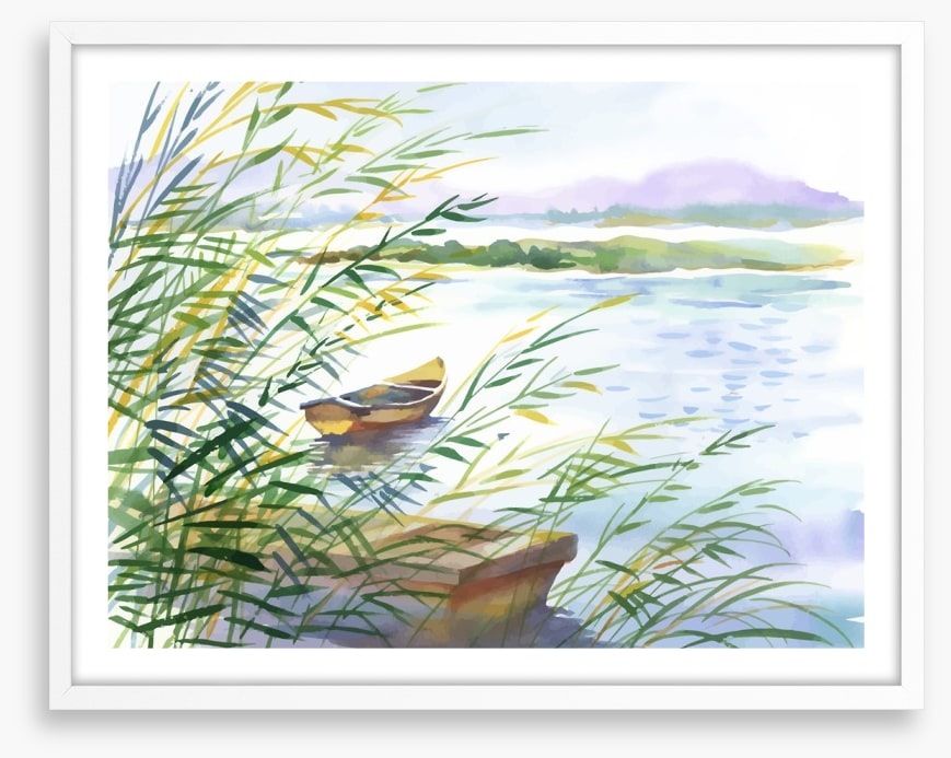 Bobbing behind the reeds