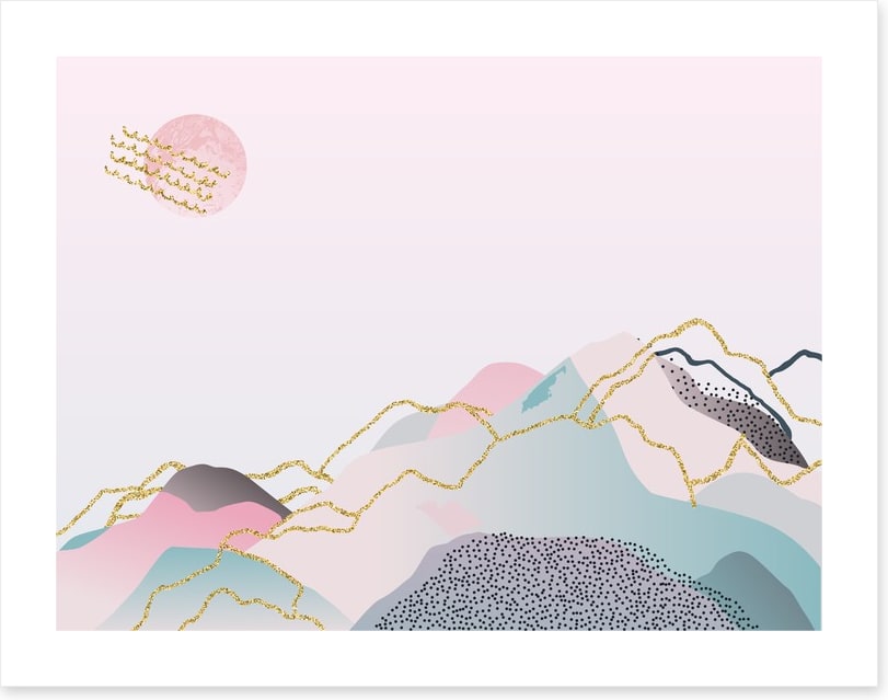 Pink mountain sunrise