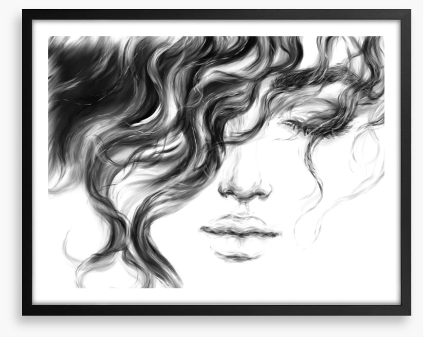Behind the curls