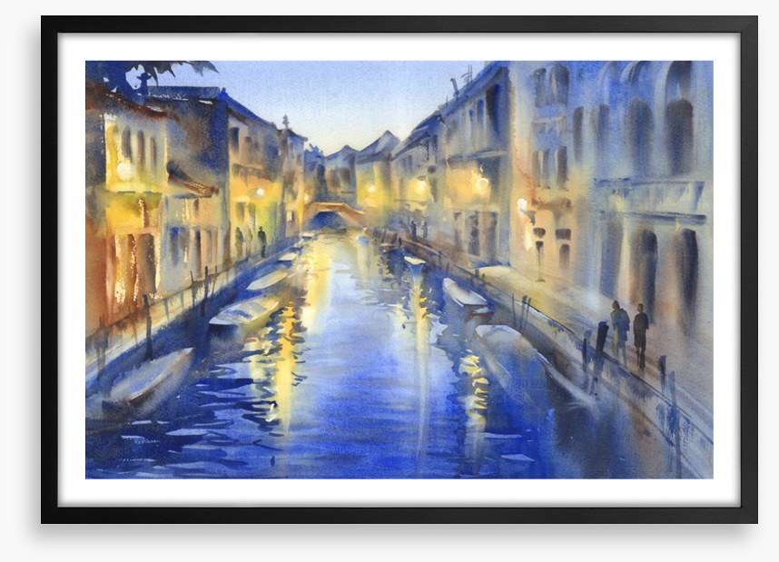 Blue dusk canal
