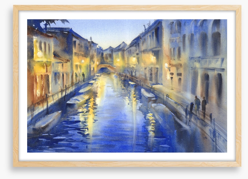 Blue dusk canal