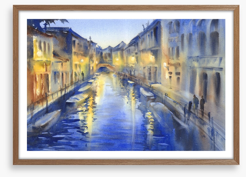 Blue dusk canal
