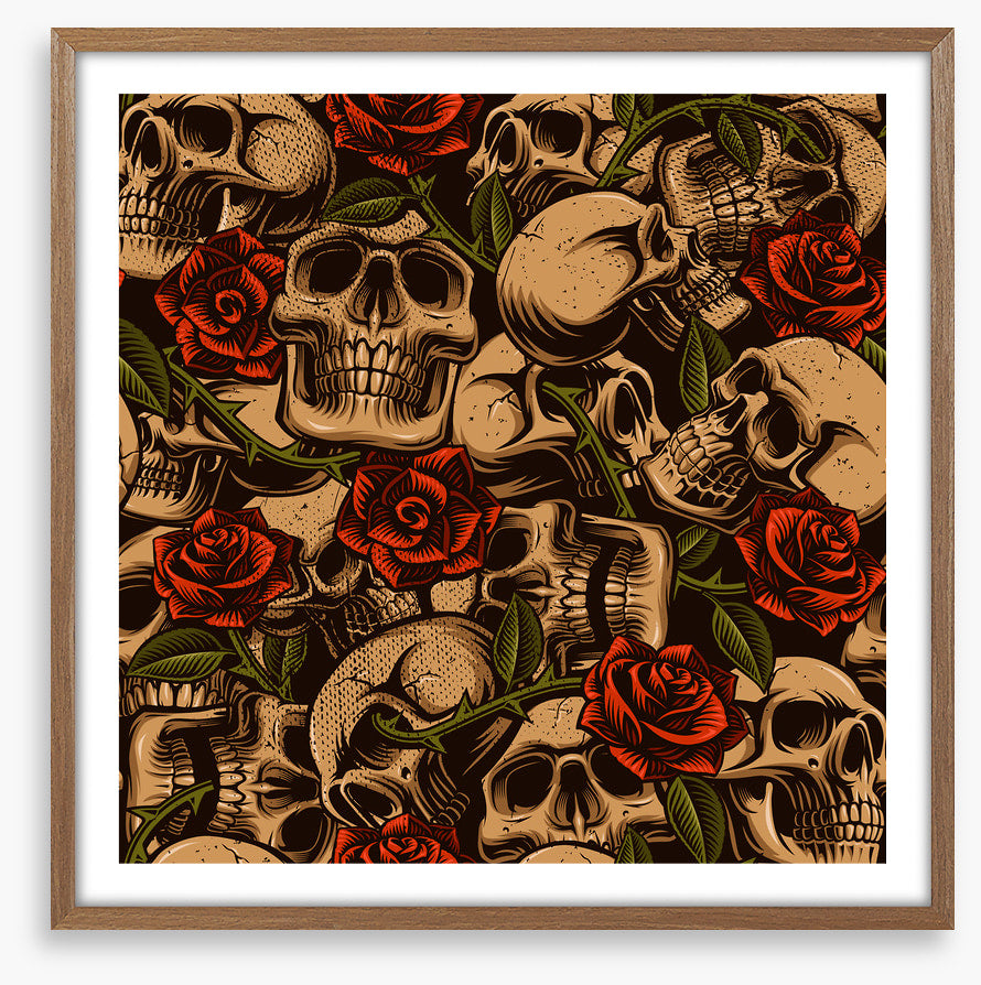 Skulls and roses
