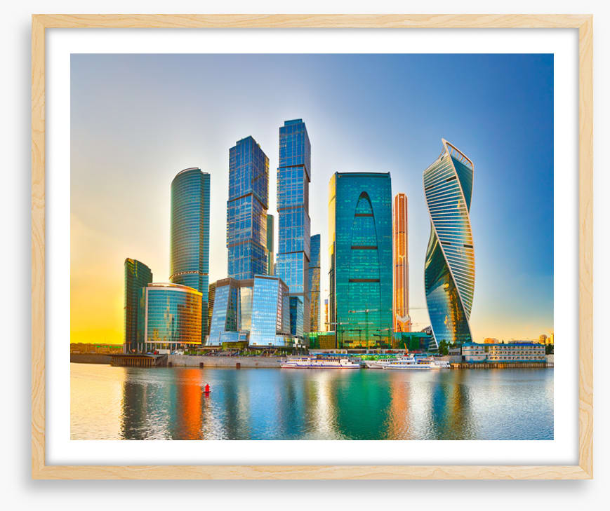Moscow city sunshine
