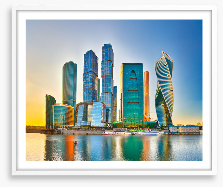 Moscow city sunshine