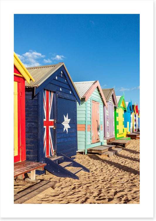Beach huts in the sun