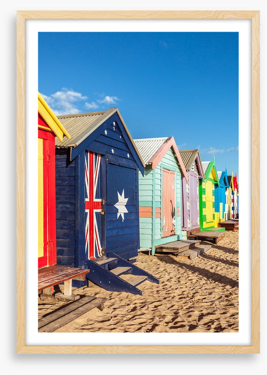 Beach huts in the sun