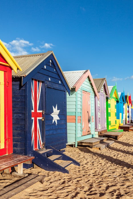 Beach huts in the sun