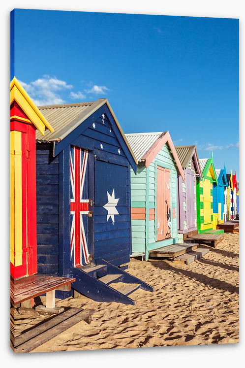 Beach huts in the sun