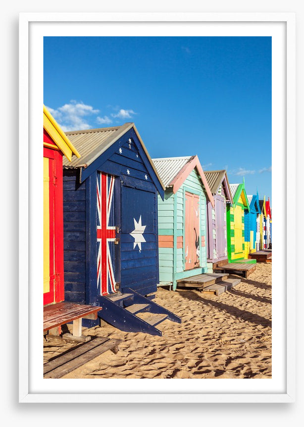 Beach huts in the sun