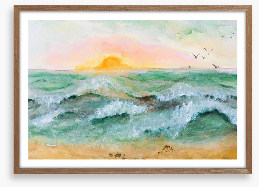 Sea green sunset
