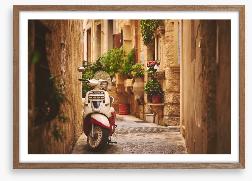 Medieval alley moped