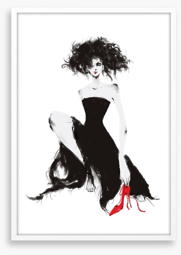 One red shoe