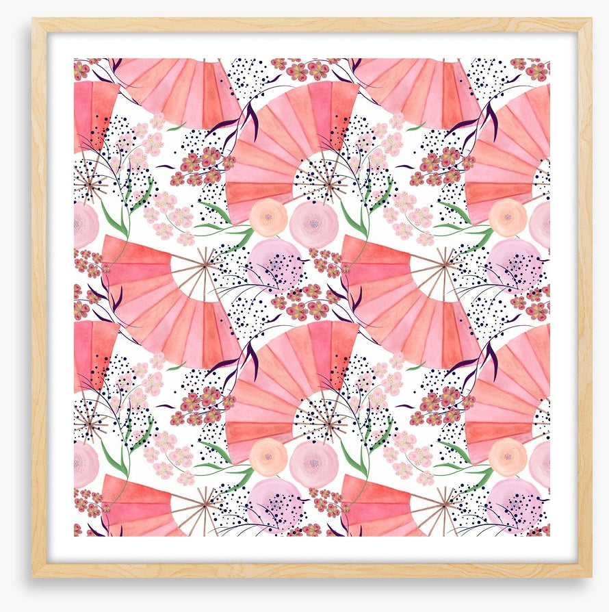 Floral folding fans