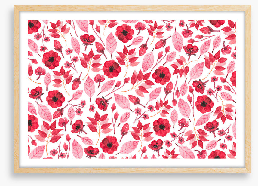 Red petal leaves
