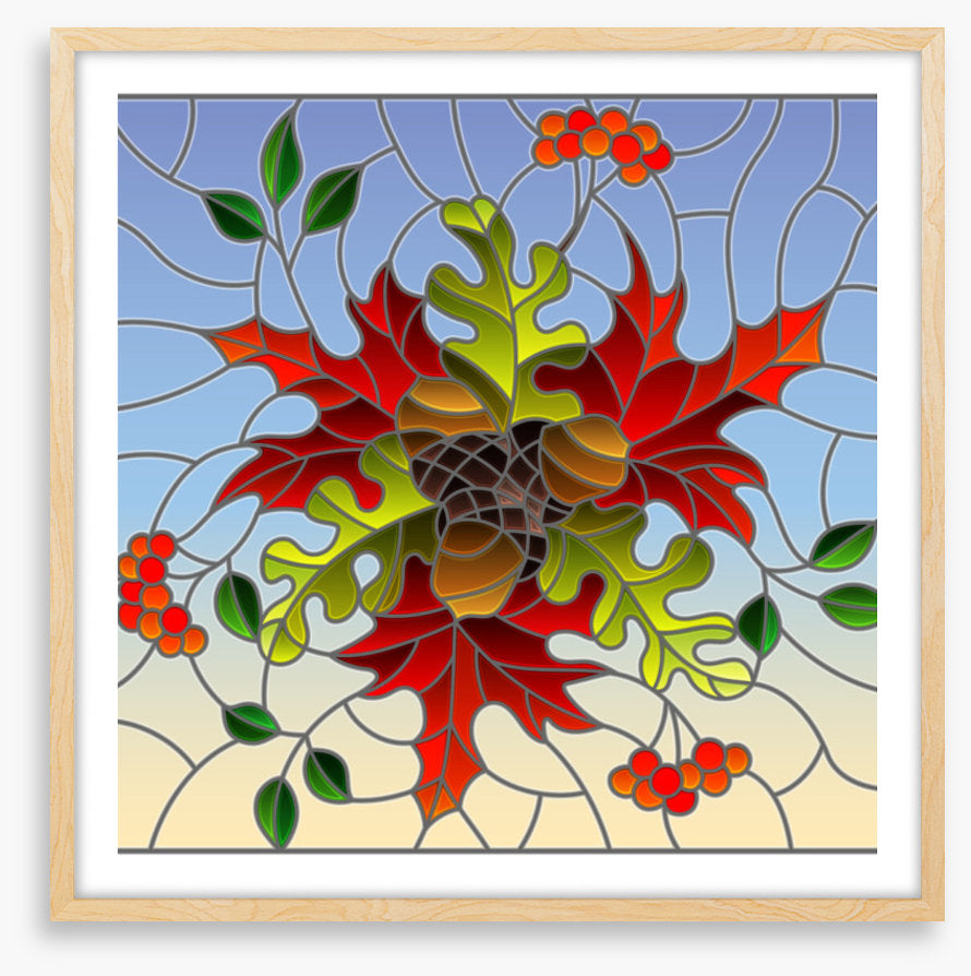 Autumn acorn window