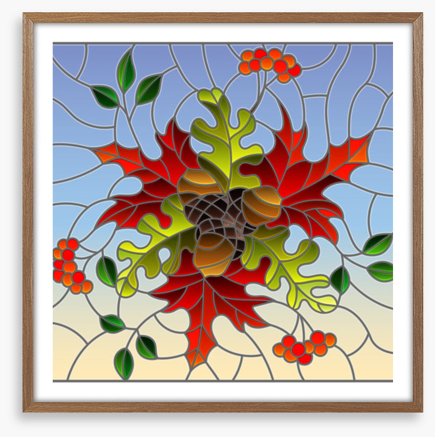 Autumn acorn window