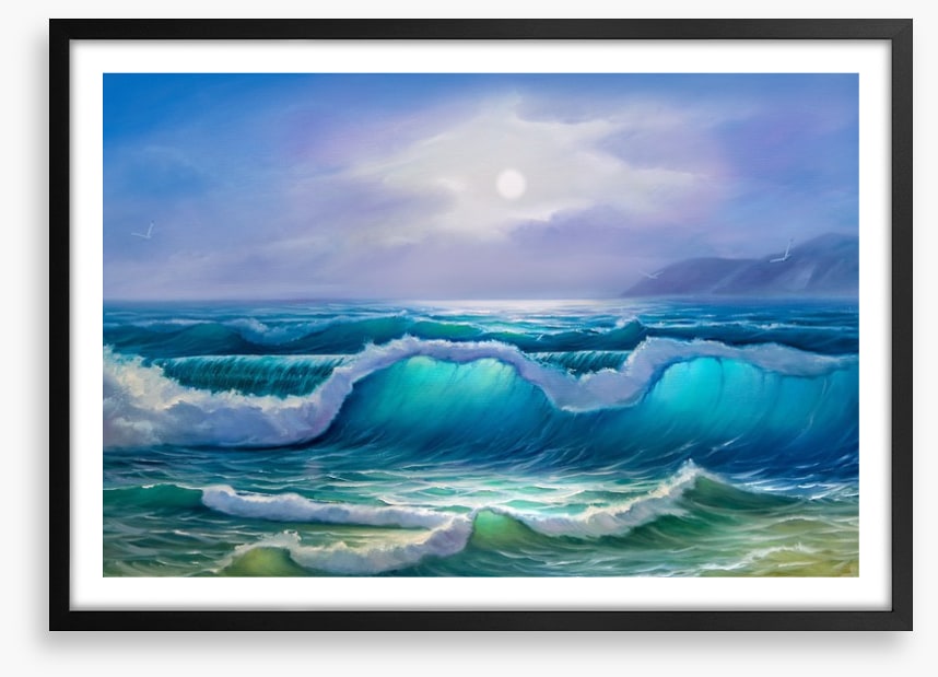 Moonlit waves
