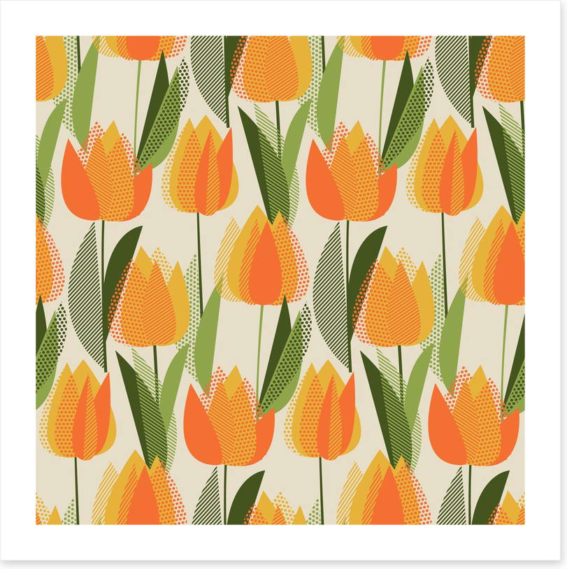 Retro tulips