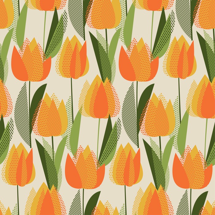 Retro tulips