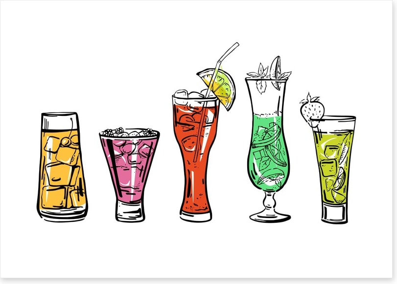 Colourful cocktails