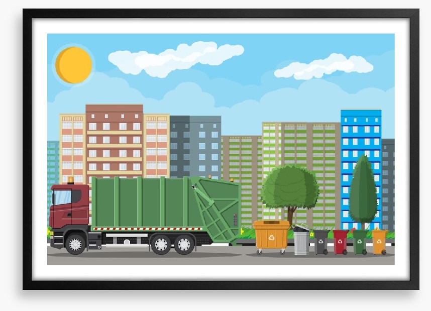The recycling truck