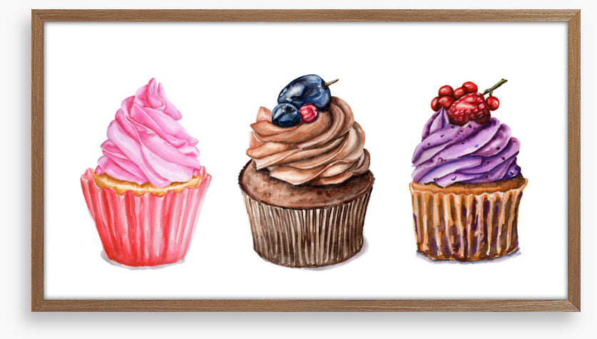 Three berry cupcakes