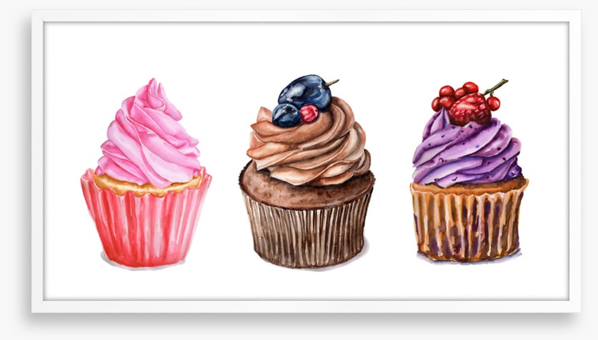 Three berry cupcakes