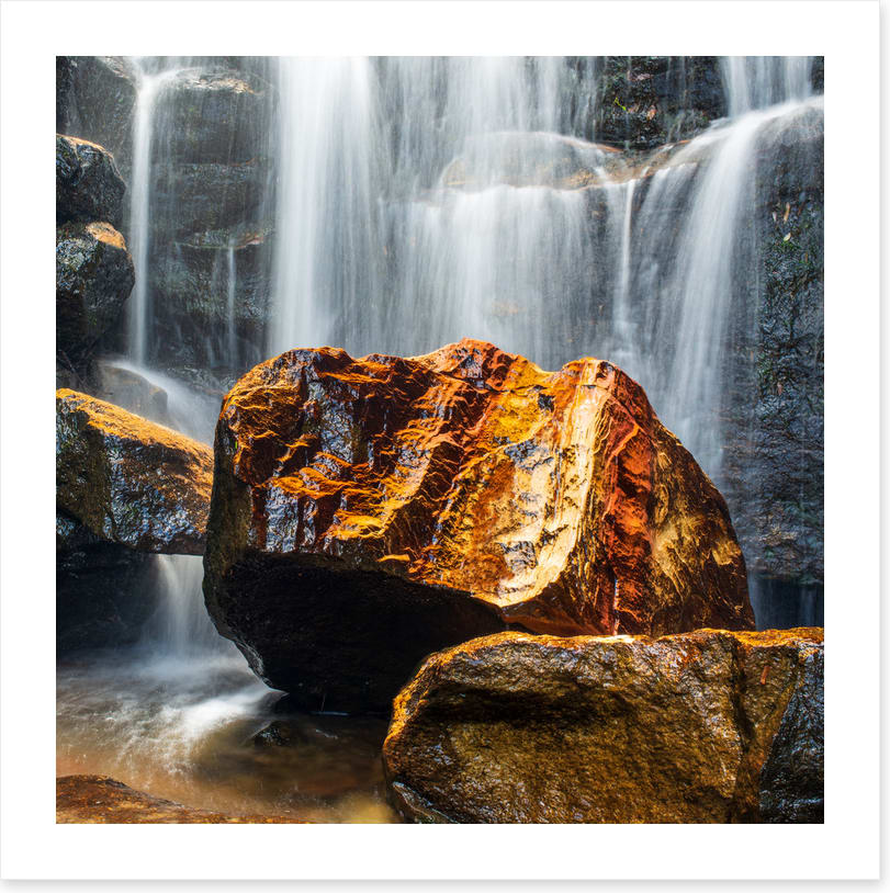 Golden rock waterfall