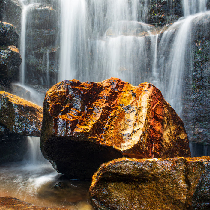 Golden rock waterfall