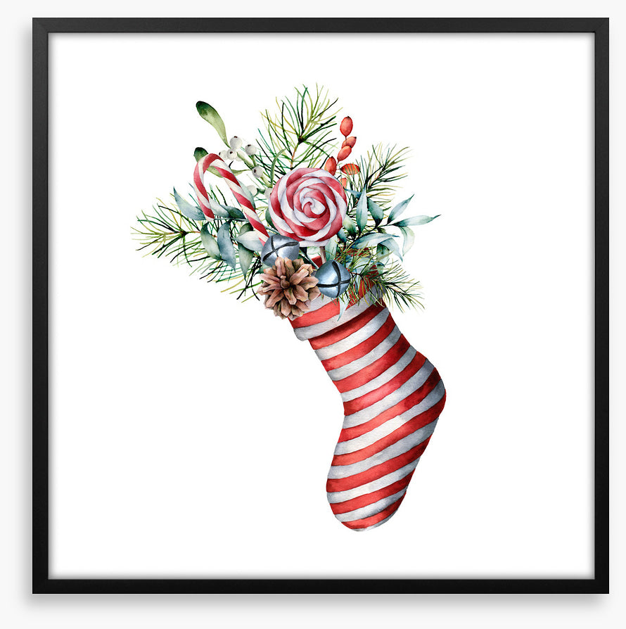 In the striped stocking