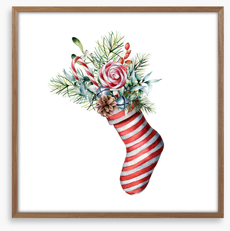 In the striped stocking