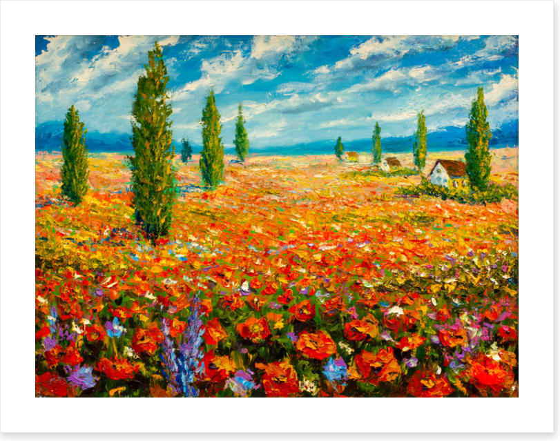 Poppy meadow poplars