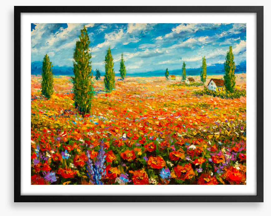 Poppy meadow poplars