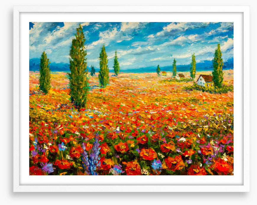 Poppy meadow poplars