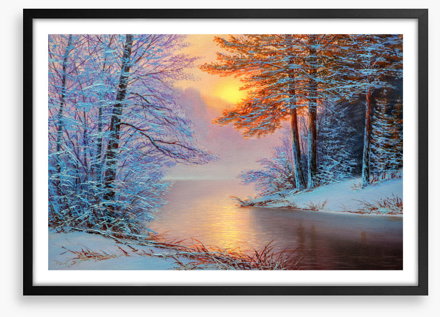 Snowy river sunset