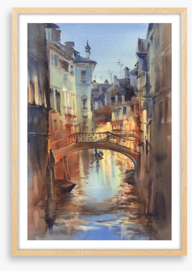 Blue evening canal