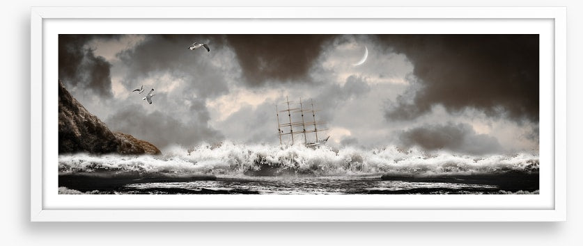 Shipwreck storm panorama