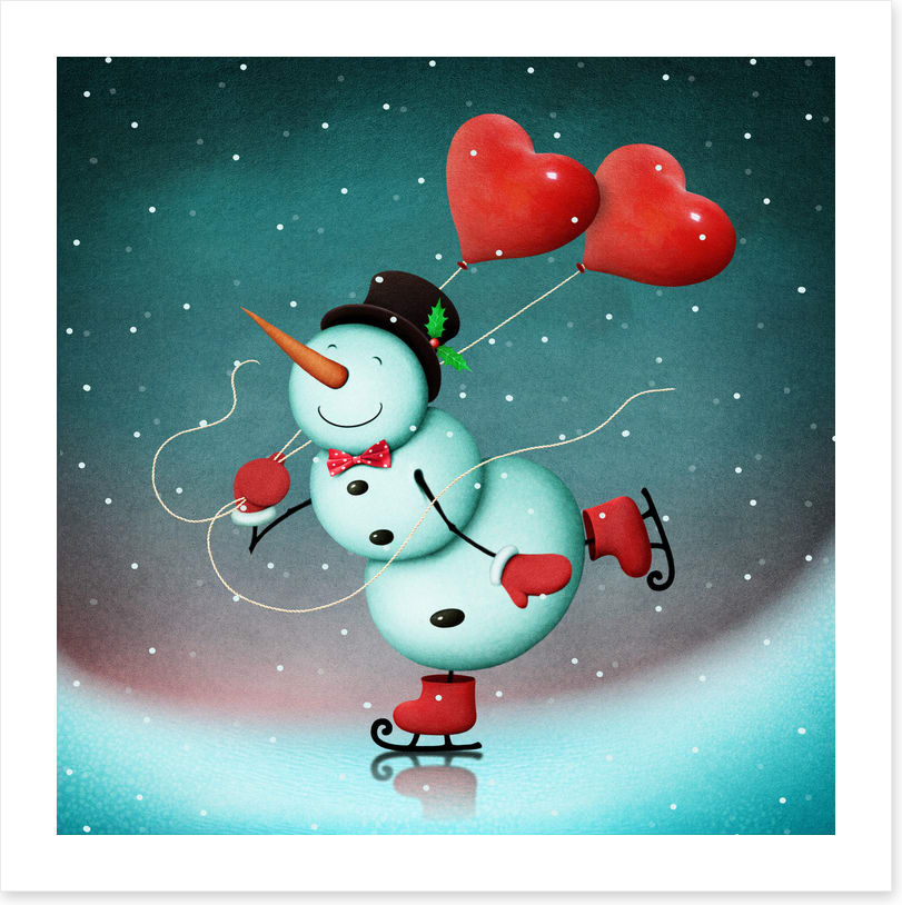 Skating snowman
