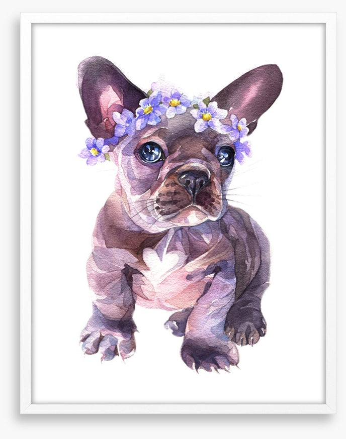 Flower crown Frenchie