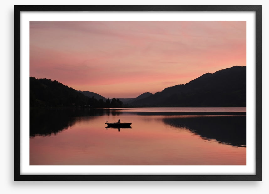 Sunset lake silhouettes