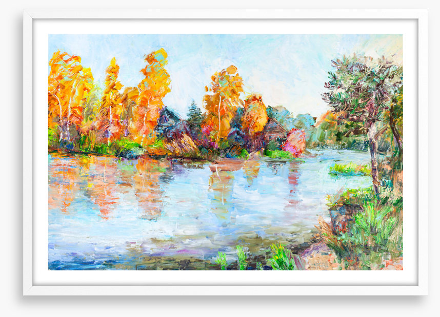 Autumn river reflections