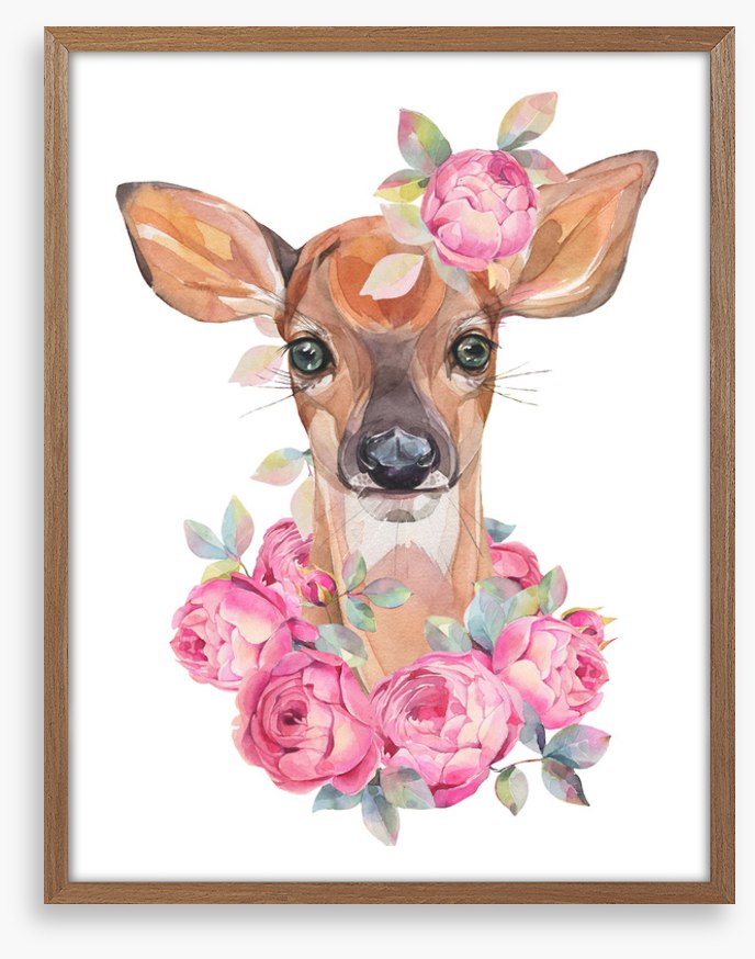 Fawn with flowers