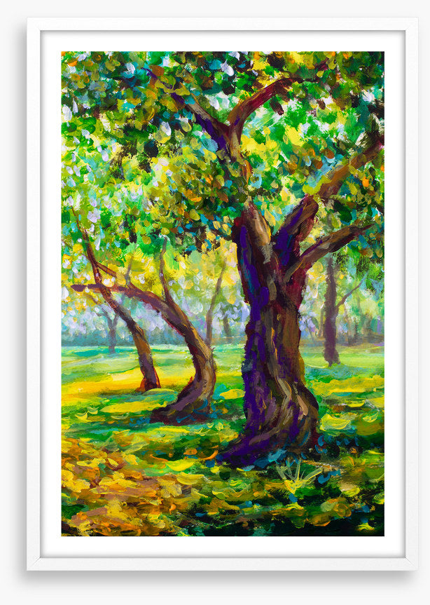 Sunny green oaks